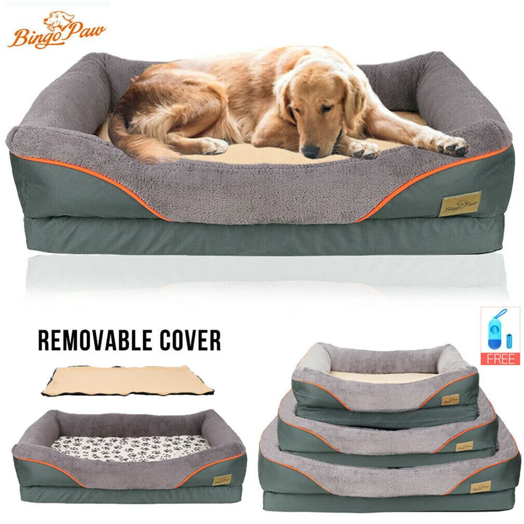 Heavy Duty Large Orthopedic Pet Bed Soft Cushion Foam Waterproof Sofa Dog Bed 